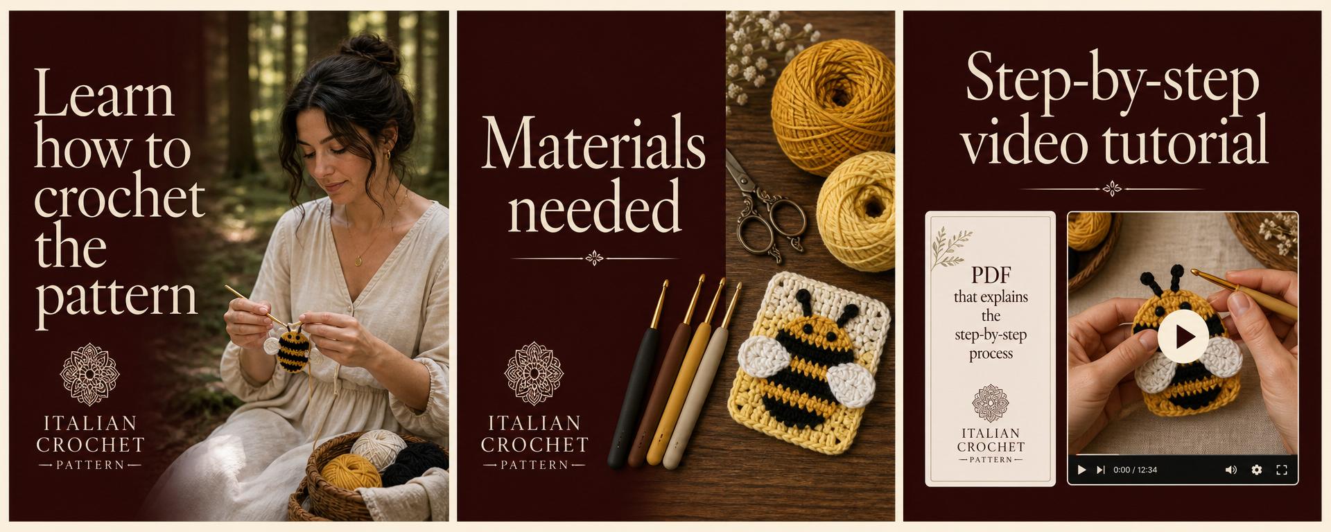 Learn how to crochet the pattern, materials needed, step-by-step video tutorial